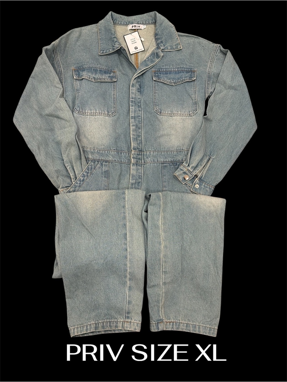 Womens Light Blue Denim Coverall - XL